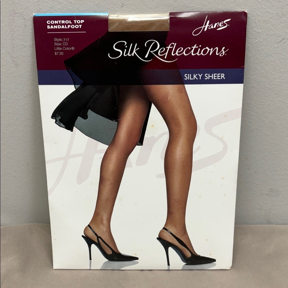 Vtg New Hanes Silk Reflections Control Top Pantyhose # 717 SZ CD Little Color